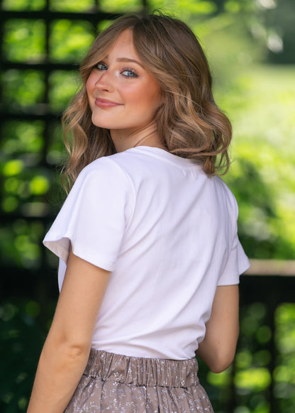 Essential V-neck Flutter Sleeve Top