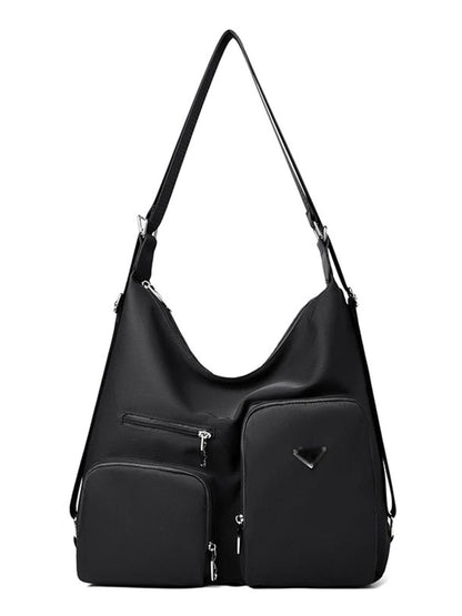 Multi-Pocket Lightweight Nylon Shoulder Bag