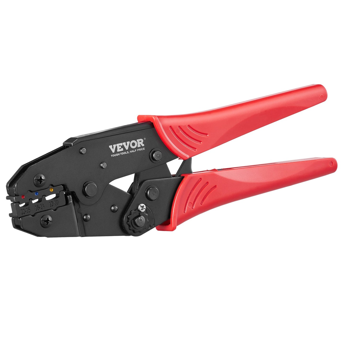 VEVOR Ratcheting Crimping Tool Set For Insulated Electrical Connectors AWG22-10 With Wire Stripper And 210pcs Heat Shrink Tubes Labor-Saving Ratcheting Wire Crimp Pliers