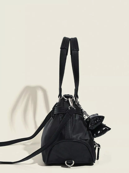 Buckle Decor Leather Handbag