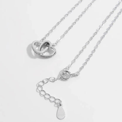 925 Sterling Silver Inlaid Zircon Heart Necklace