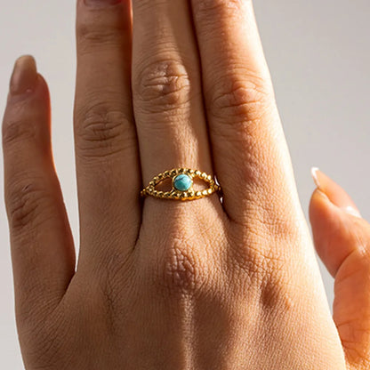 Turquoise Eye Design Ring