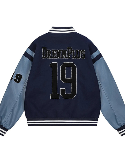 Men's Baseball Bomber Jacket with Patches