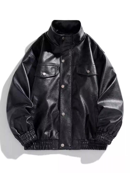 Men's Plus Size Snap Down Jacket with Pockets