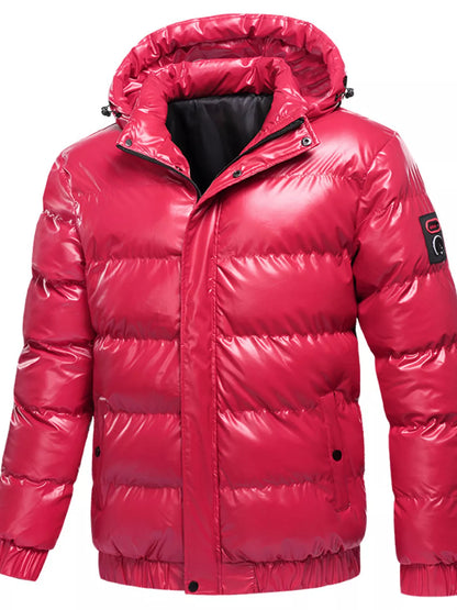 Men's Plus Size Zip Up Hooded Puffer Jacket