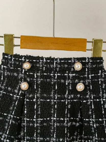 Children's Plaid Heart Top and Skirt Set