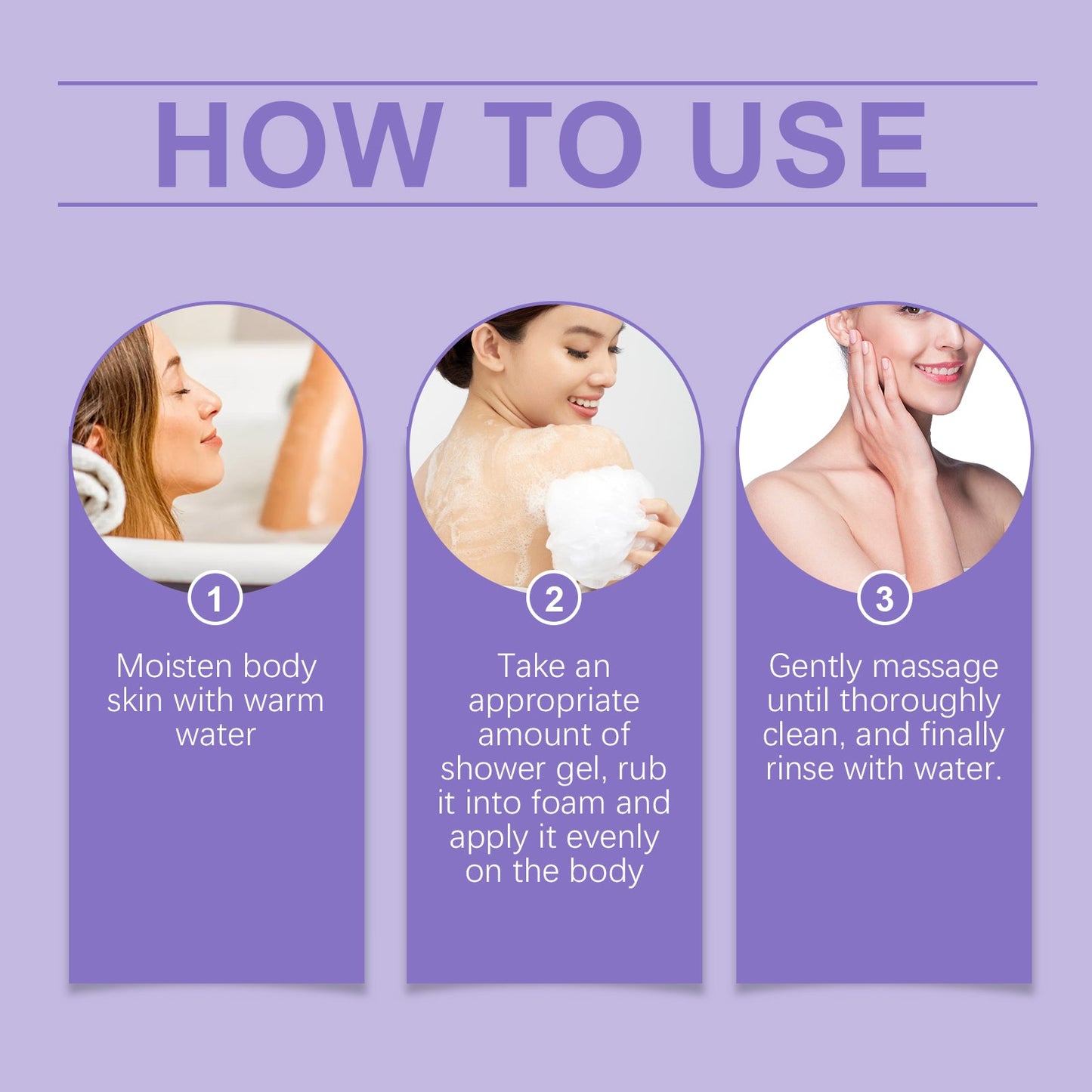 Jaysuing Ladies Lavender Shower Gel Cleans Skin Gently, Refreshes, Moisturizes And Leaves Fragrance