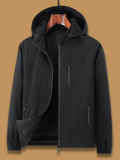 Men's Plus Size Zip Up Long Sleeve Hooded Jacket