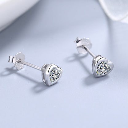 Heart-Shaped Stud Earrings