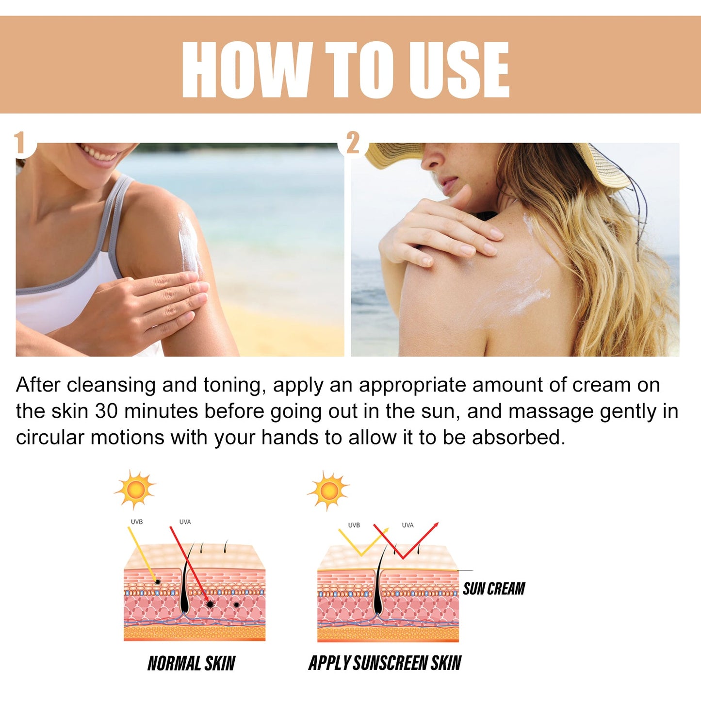 EELHOE Rice Protective Cream Moisturizing, Refreshing, Non-Sticky, Naturally Protects Against Uv Exposure And Increases Skin Elasticity