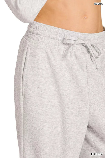 Zenana Scuba Crewneck Pullover and Pants Set