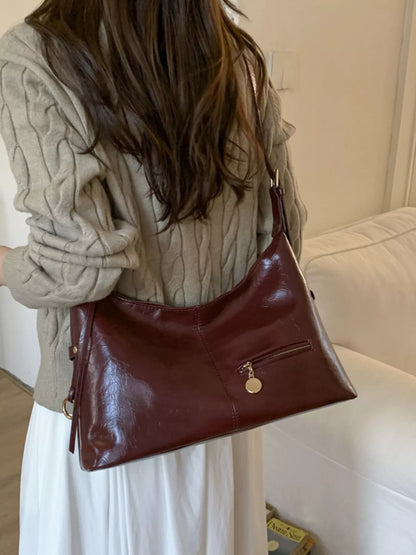 Leather Hobo Shoulder Bag
