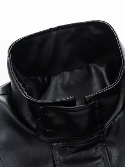 Men's Plus Size Urban Style Faux Leather Jacket