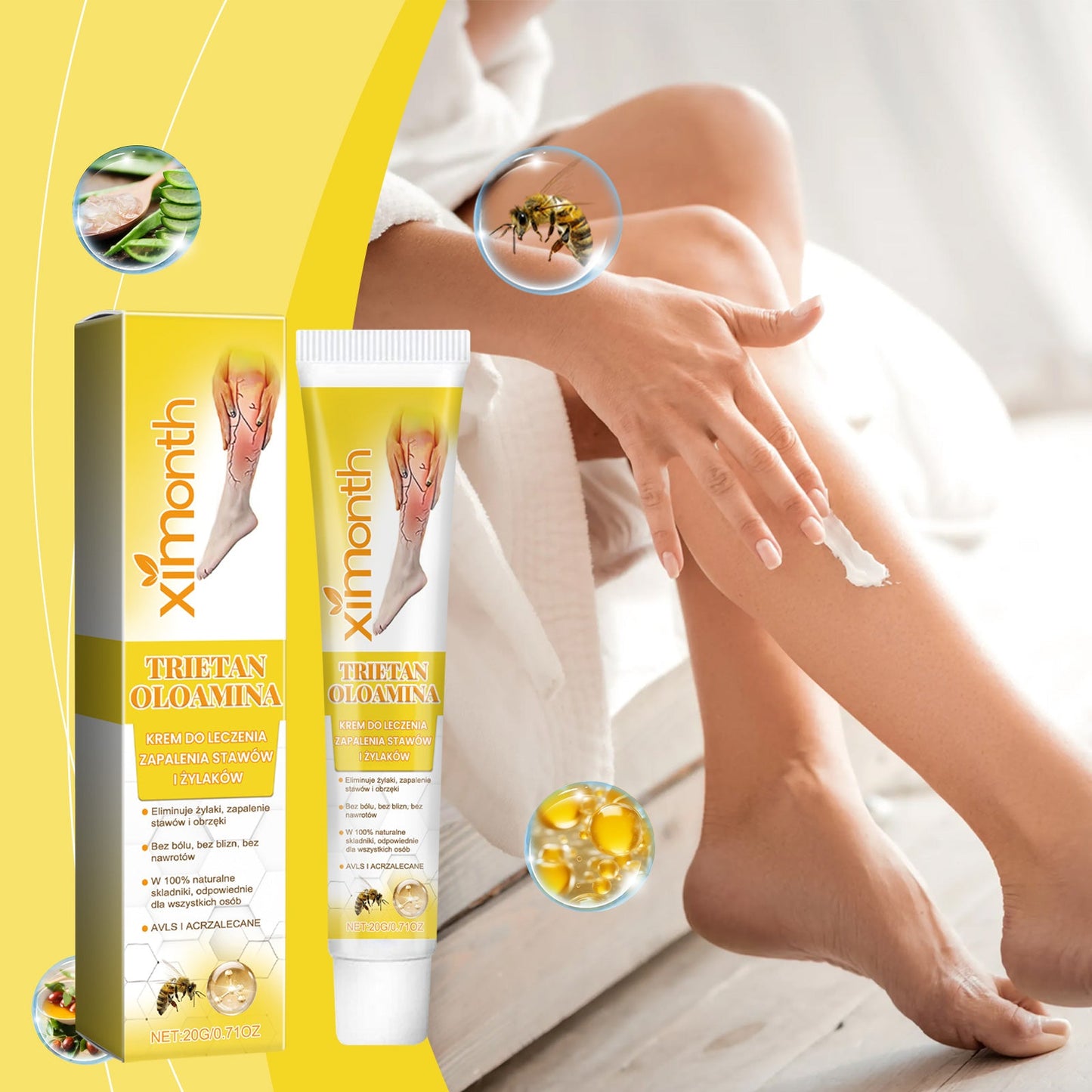 Ximonth Leg Treatment Cream Daily Gentle Relief Leg Discomfort Leg Massage Treatment Cream