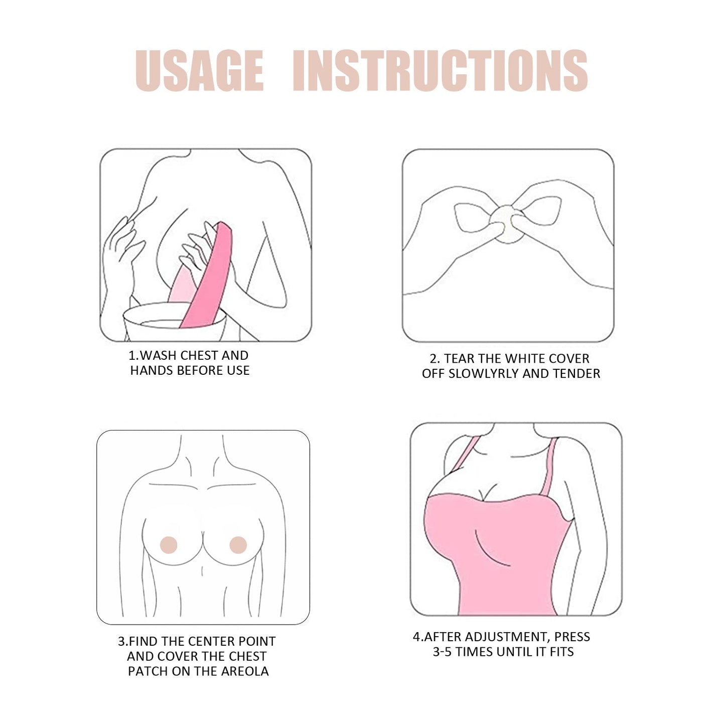 EELHOE Invisible Breast Tape, Anti-Protrusion Areola Invisible Wedding Bra Breathable Tape