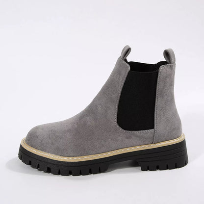 Round Toe Block Heels Boots