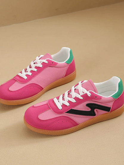 Round Toe Lace Up Sneakers