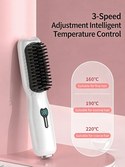 Portable Heated Hair Straightening Comb