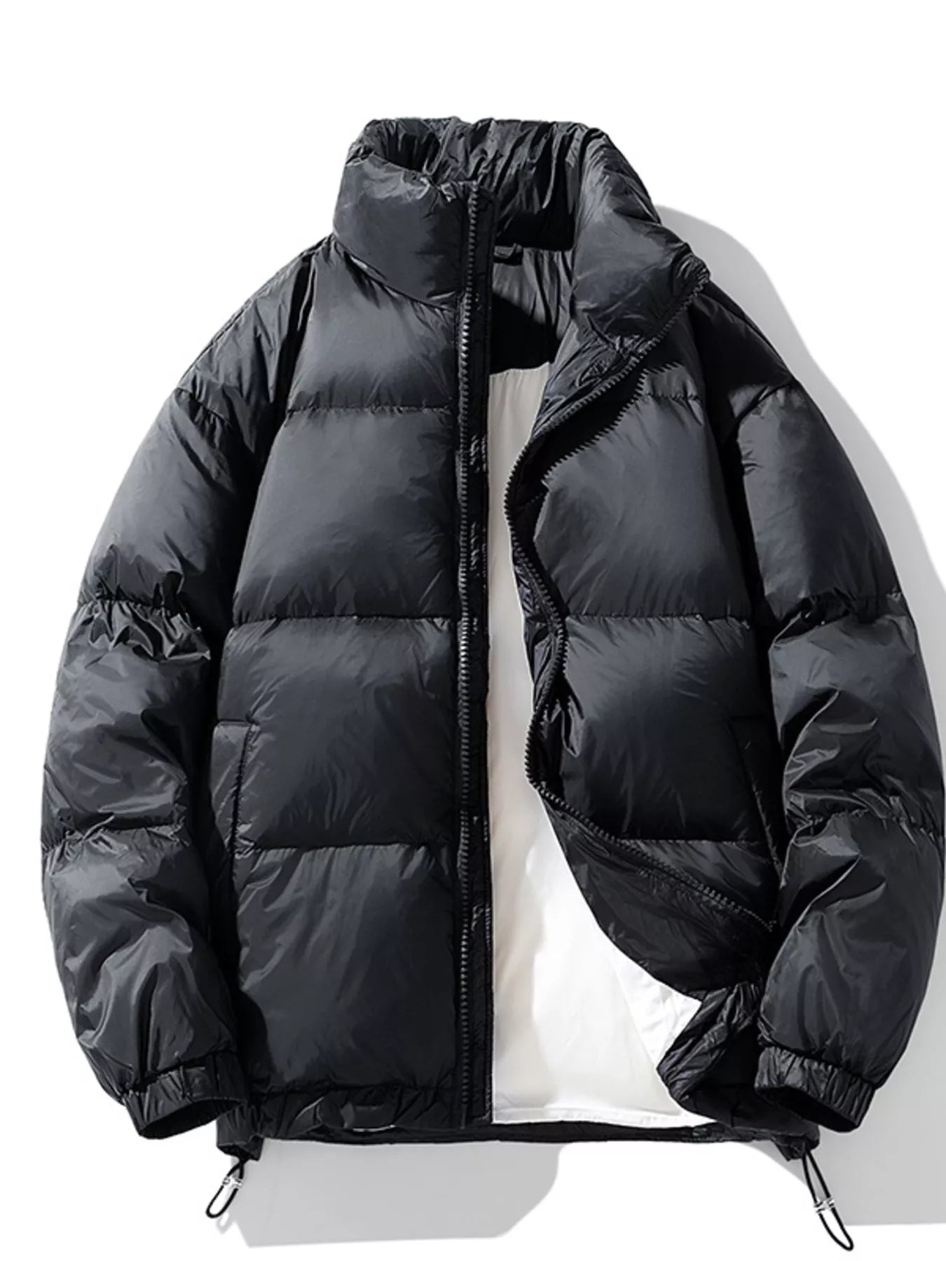 Men's Plus Size Zip Up Winter Puffer Jacket
