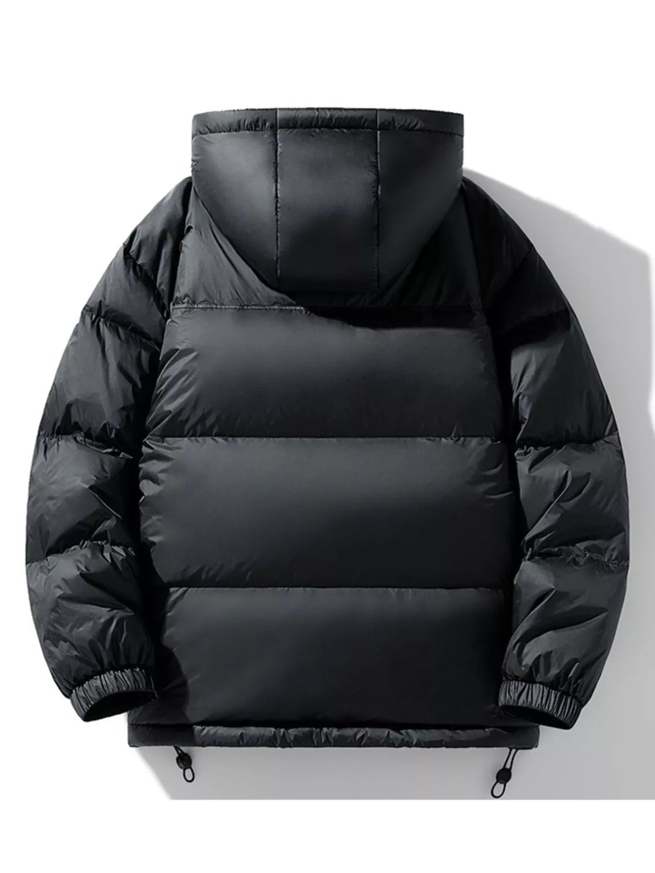 Men's Full Size Contrast Hooded Zip Up Down Jacket Plus Size