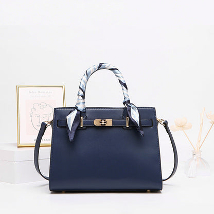 Leather Handbag with Detachable Shoulder Strap