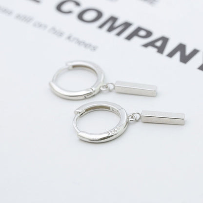 925 Sterling Silver Hoop Bar Earrings