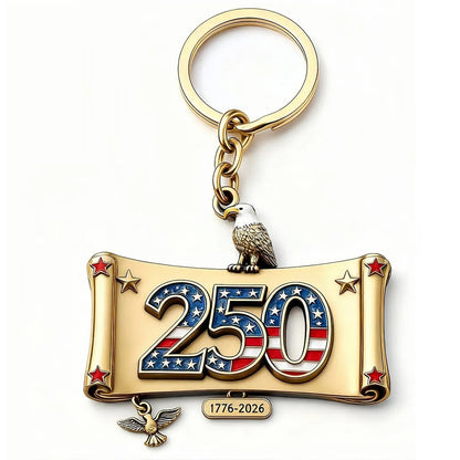 2026 Usa 250th Anniversary Commemorative Keychain Pendant Eagle American Flag Pattern Key Buckle Gift