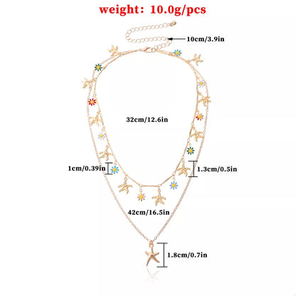 Starfish Charm Double Layered Necklace