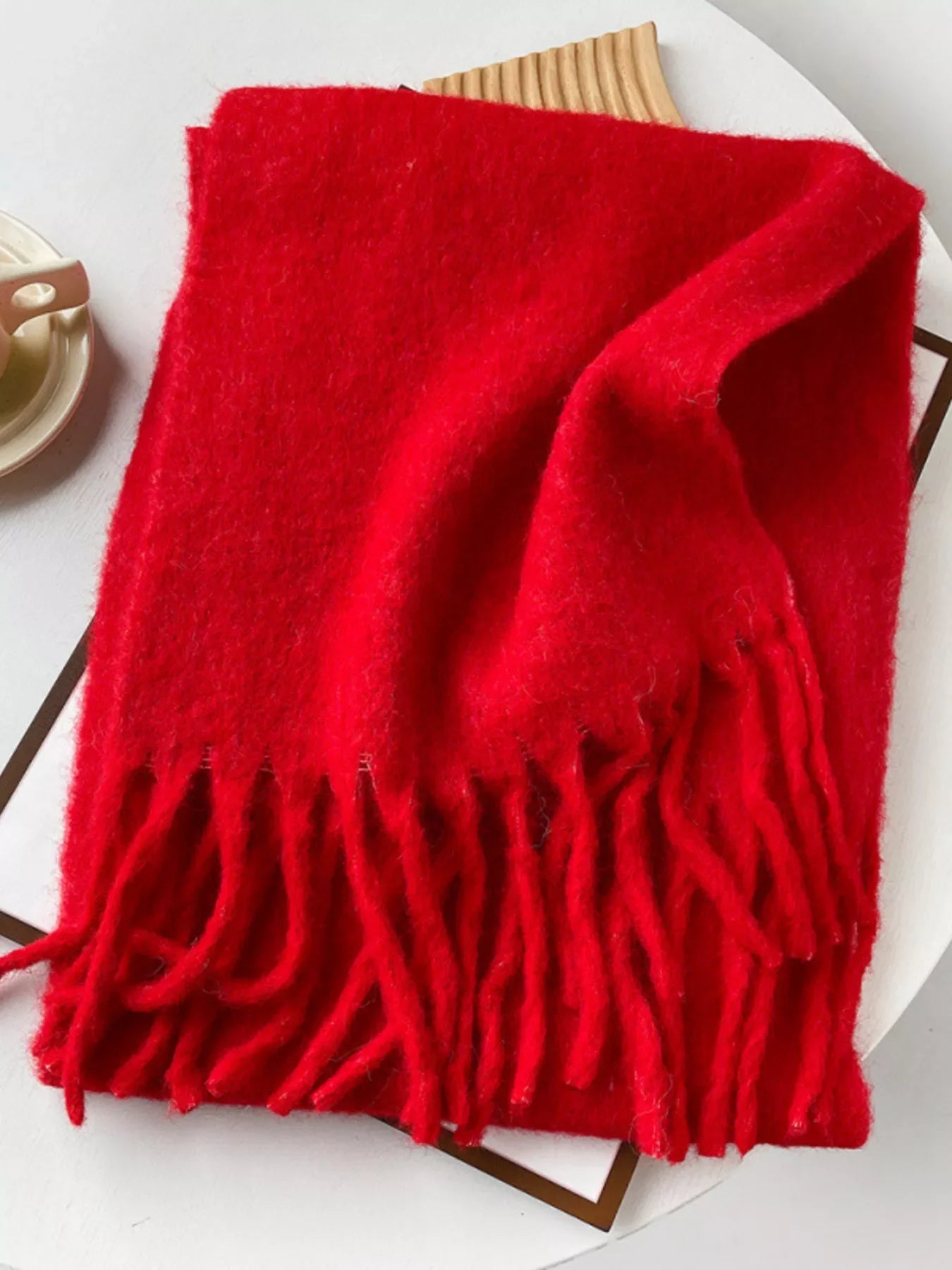 Fringe Solid Color Scarf
