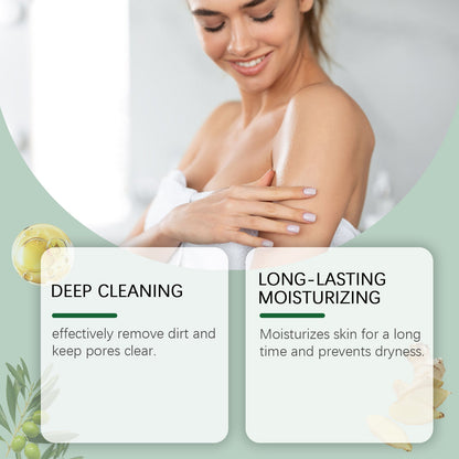 OUHOE  Cucumber Cleansing Soap, Deep Cleaning Face Bath Care Skin Refreshing Oil Control Multi-Purpose Soap