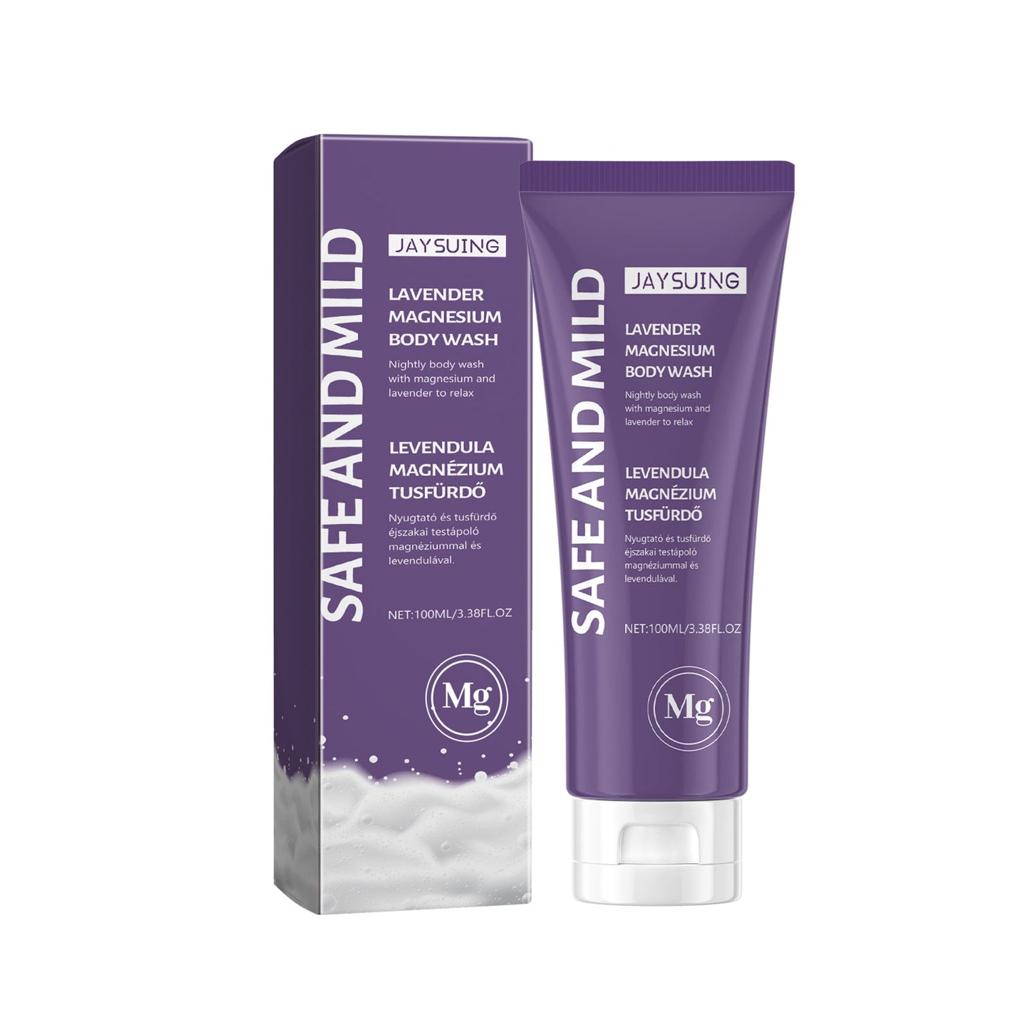 Jaysuing Lavender Magnesium Body Wash Gently Cleanses Exfoliating Moisturizing Moisturizing Long-Lasting Fragrance