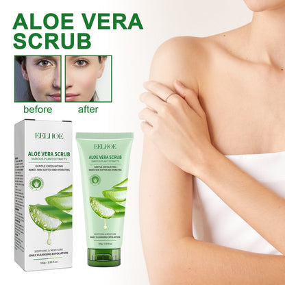 EELHOE Aloe Vera Scrub For Deep Cleansing, Exfoliating And Smoothing Acne Marks, Soft Skin Scrub