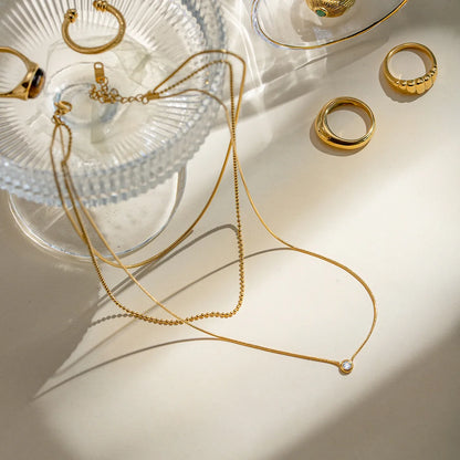 18K Gold-Plated Layered Necklace