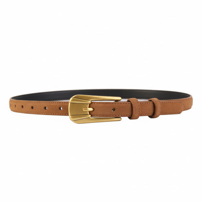 Skinny Belt with Golden Buckle
