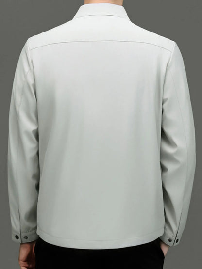 Men's Plus Size Button Up Long Sleeve Jacket