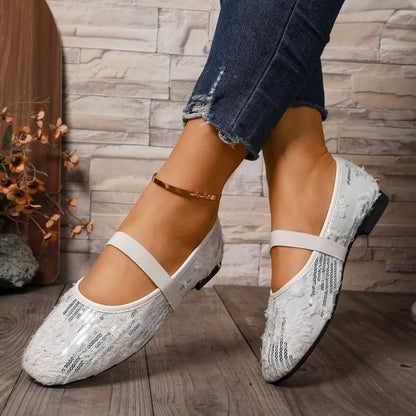 Sequin Round Toe Slip-Ons