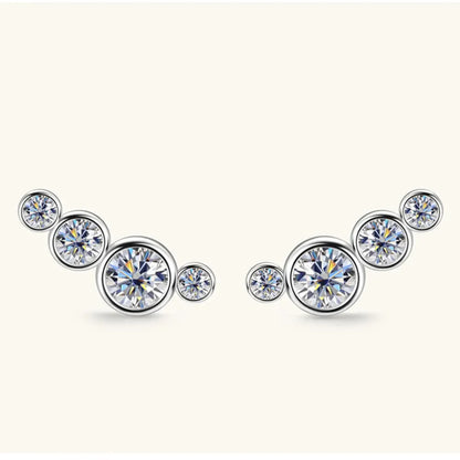 Moissanite 925 Sterling Silver Stud Earrings