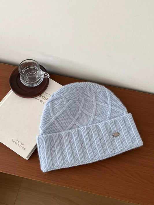 Wool Cozy Knit Beanie Hat