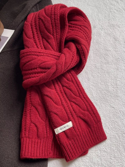 Wool Cable Knit Winter Scarf
