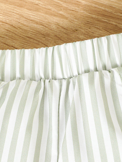 Children's Striped Pocket Tee and Shorts Set