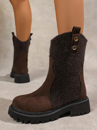 Round Toe Platform Boots