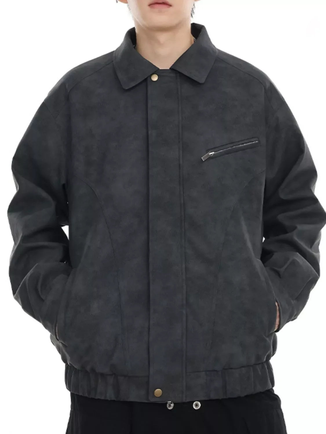 Men's Plus Size Vintage Style Zip Up Jacket