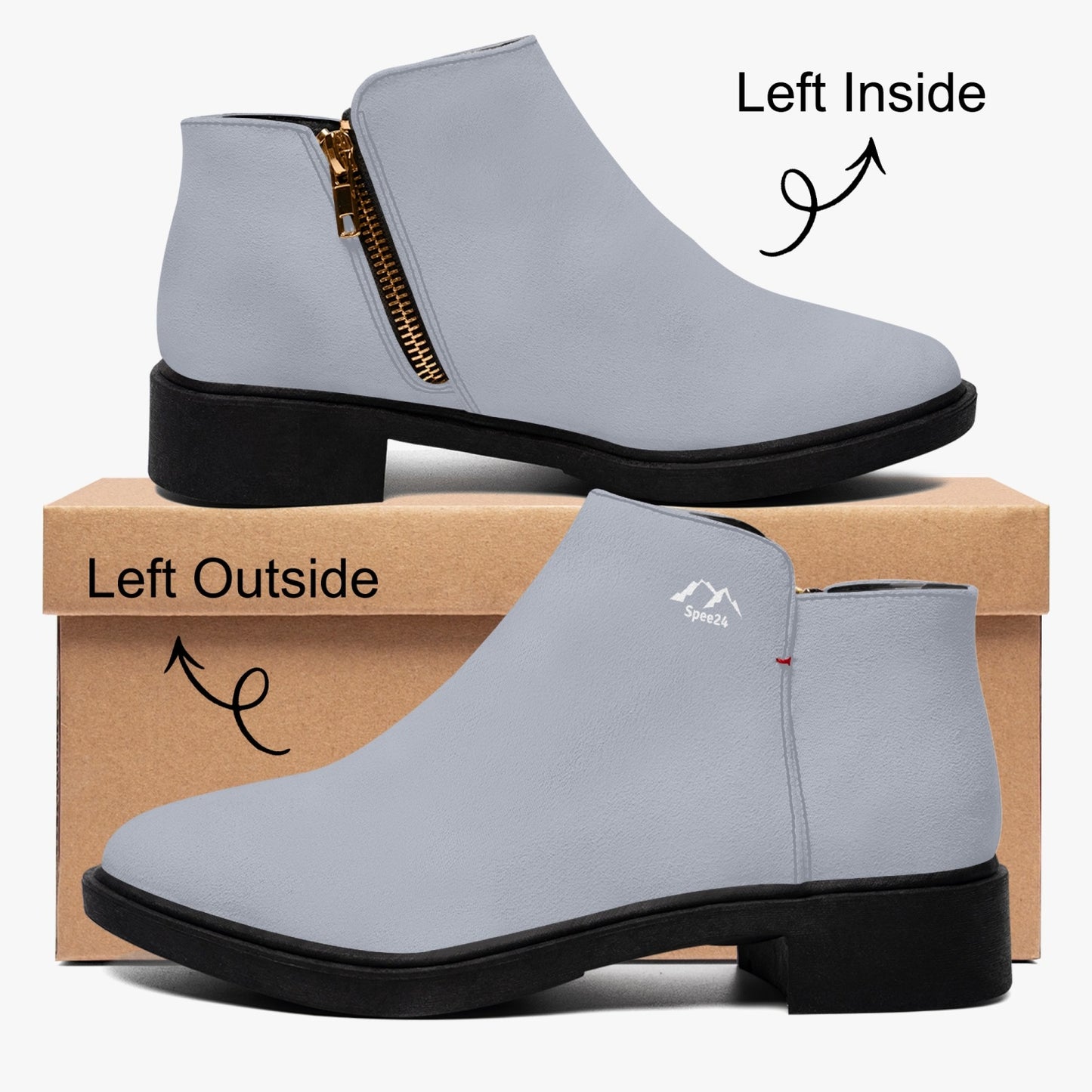 SHO-020GY-24 Fashion Zipper Boots