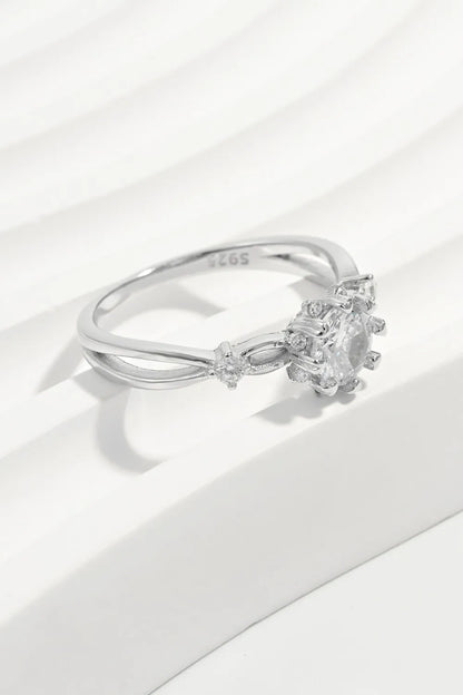 925 Sterling Silver Inlaid Zircon Ring