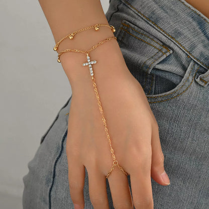 18K Gold-Plated Chain Cross Bracelet