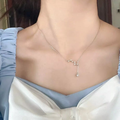 925 Sterling Silver Zircon Star Necklace