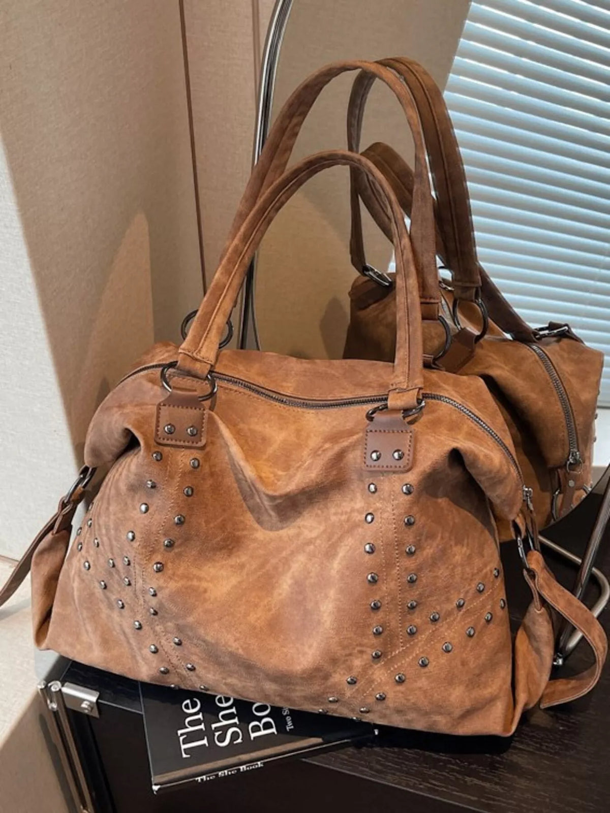 Studded Vintage-Style Handbag