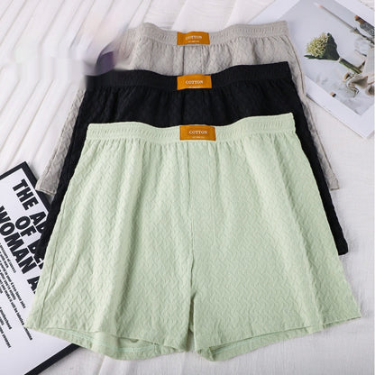 Mens Solid-color Mid-rise Textured Soft Boxer Briefs