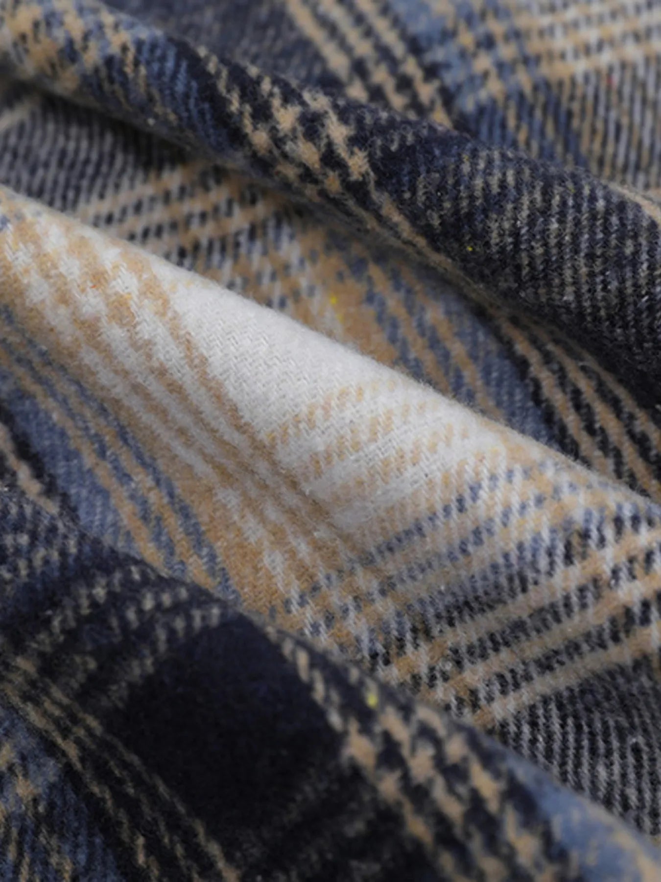 Men's Plaid Button Up Long Sleeve Jacket