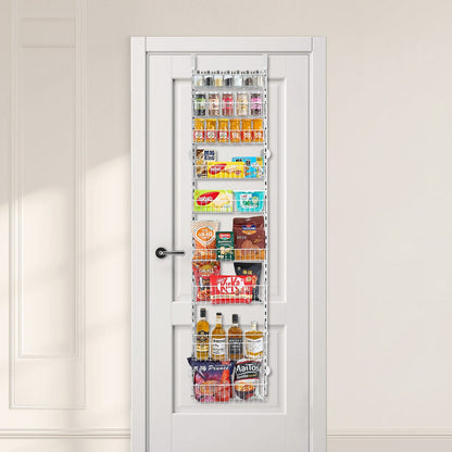 9-Tier Over The Door Pantry Organizer Hanging Storage Rack Adjustable Kitchen
